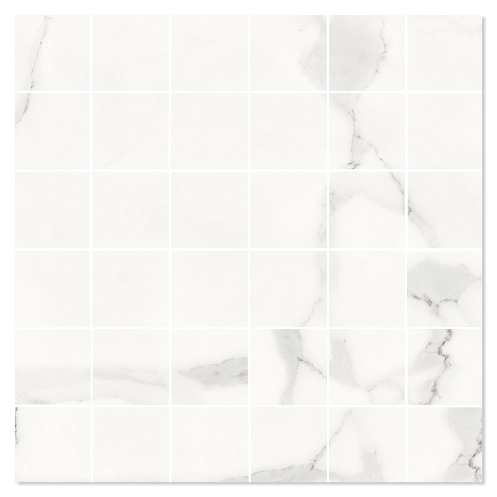 Mosaikkflis Alvalade Hvit Polert 30x30 (5x5) cm